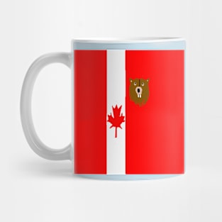 Sporty Canadian Design on Blue Background Mug